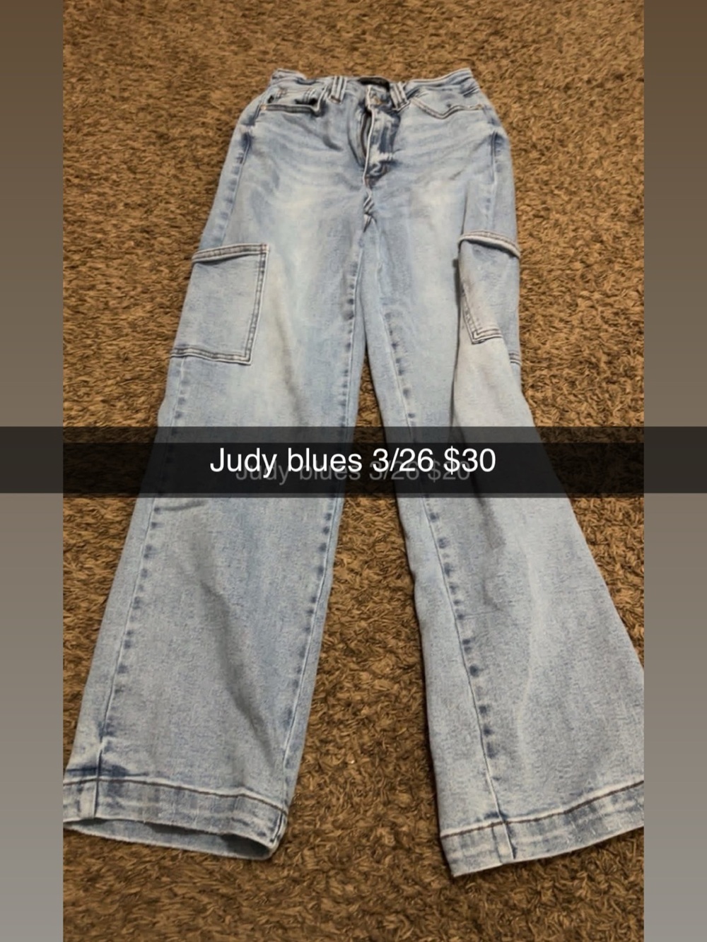 Judy Blue Light Wash Cargo Wide-Leg Jeans